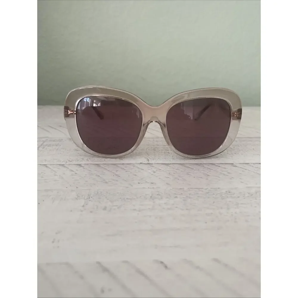 Coach Transparent Beige Acetate Sunglasses with Brown Lenses